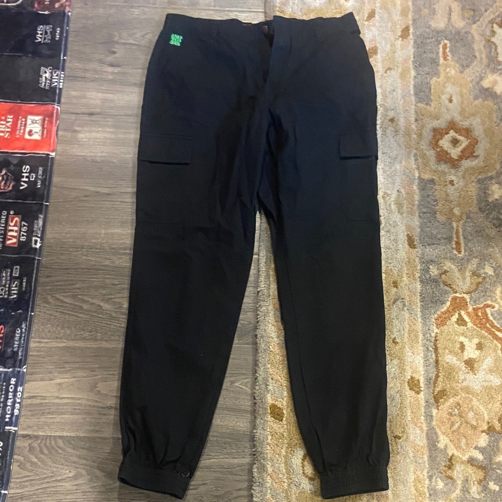 Empyre Black Cargo Pants with Green Accent